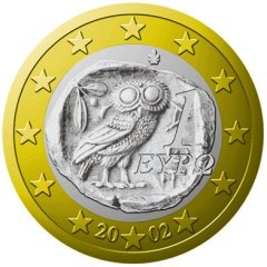Obverse of 2002 Greek 1 Euro